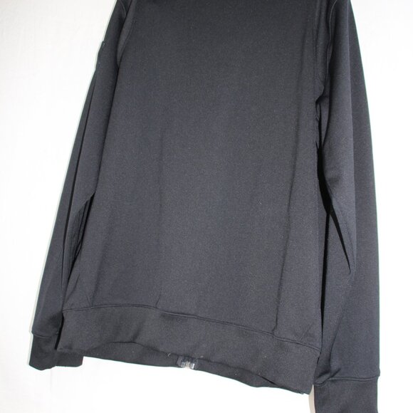 Under Armour Sweatshirt Men's XL Black Full Zip Mock Neck Loose Fleece Lined - Picture 6 of 7